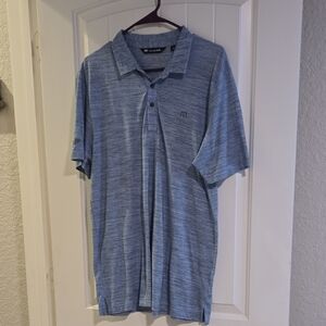 Travis Matthew Blue Heathered Polo With Company Logo